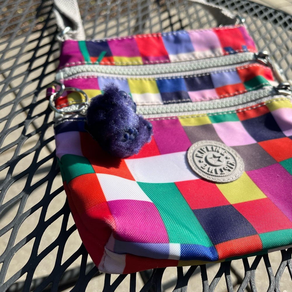 Y2k Kipling Multicolor Crossbody Purse With Monkey - image 3